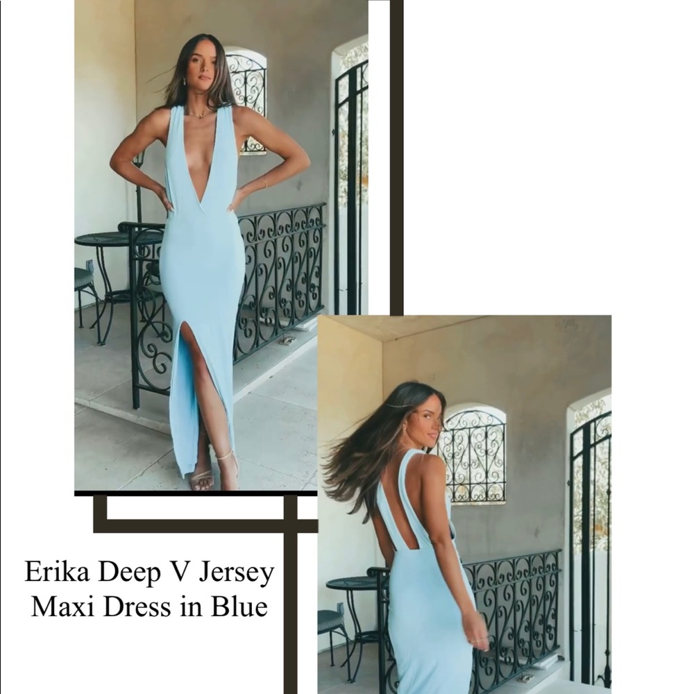 Superdown Erika Deep V Maxi Gown from Revolve
